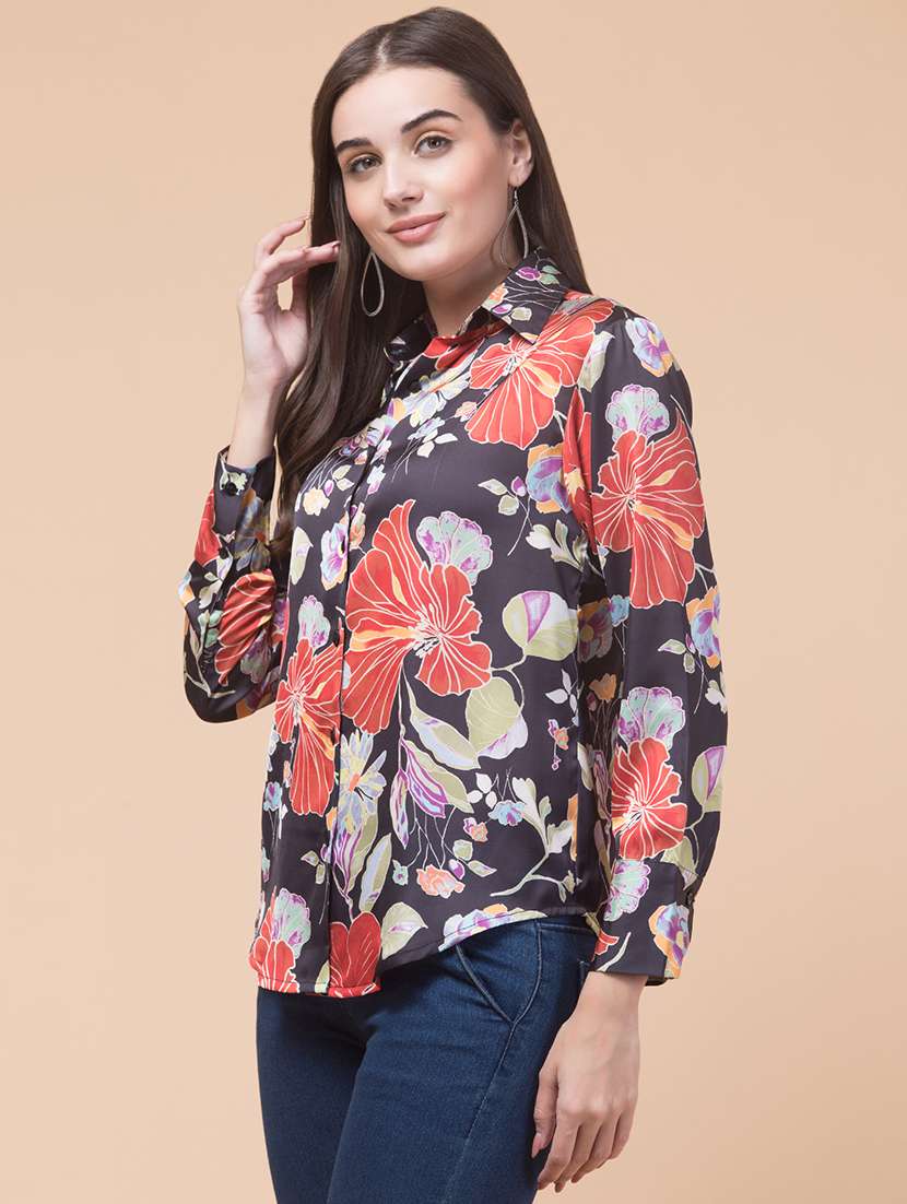 women printed collared regular shirt - 21719703 -  Standard Image - 2