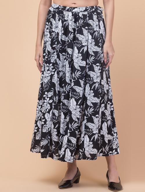 women printed mid rise flared long skirt - 21719718 -  Standard Image - 0