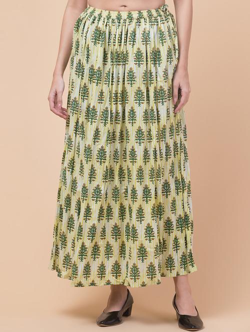 women printed mid rise flared long skirt - 21719719 -  Standard Image - 0