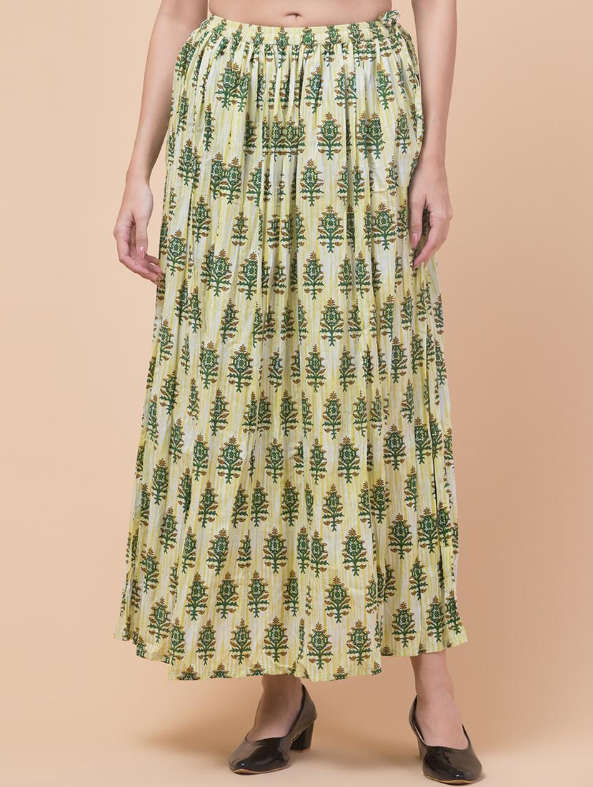 women printed mid rise flared long skirt - 21719719 -  Zoom Image - 0