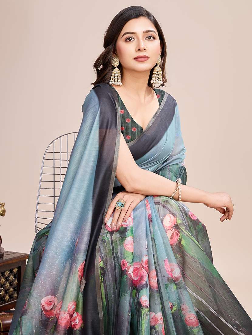 women floral printed saree with blouse - 21719725 -  Standard Image - 2