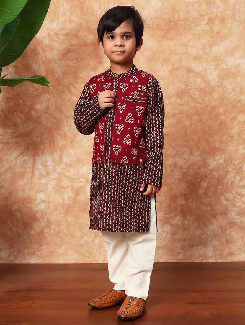 boys printed kurta pajama set - 21719812 -  Standard Image - 2