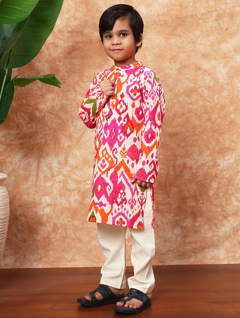 boys printed kurta pajama set - 21719815 - Standard Image - 2