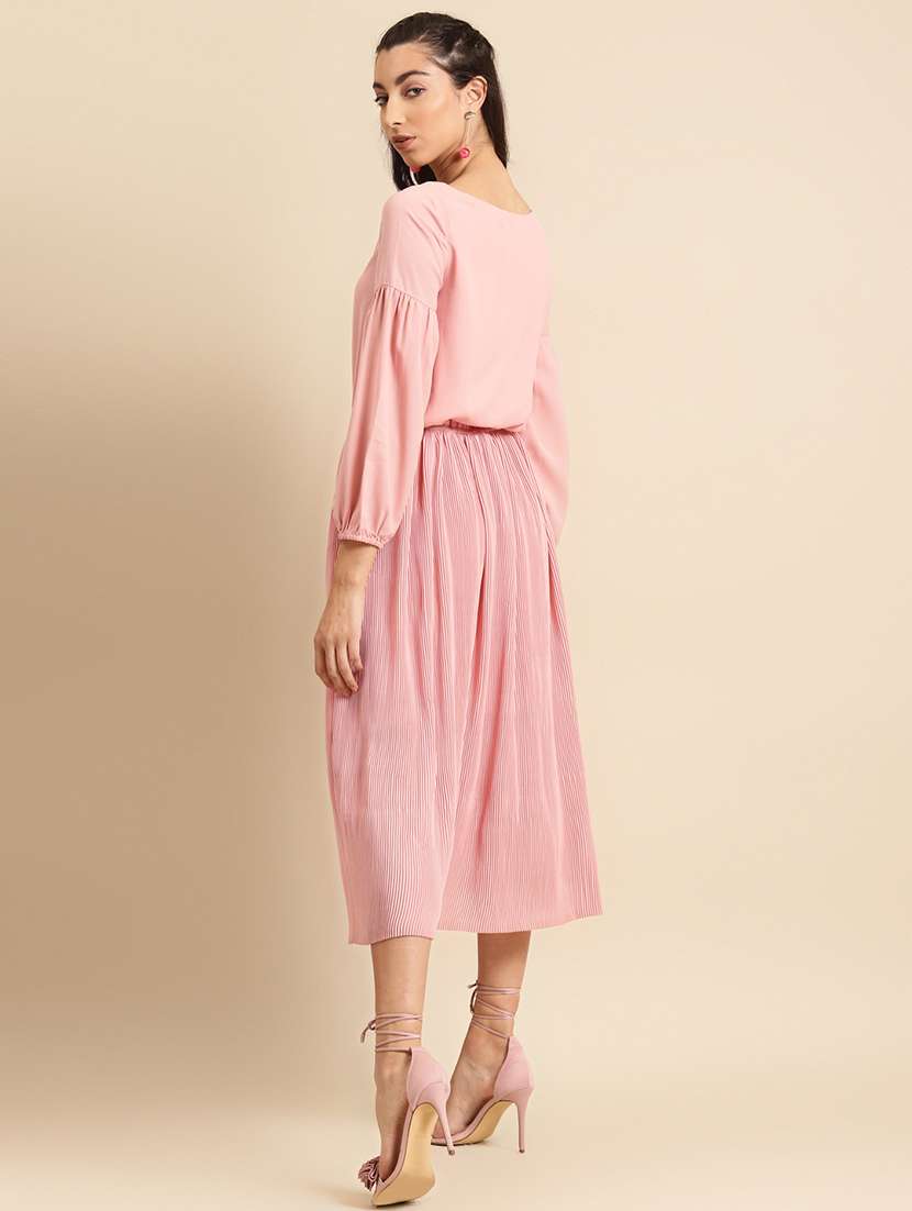 women solid long sleeves  a-line dress - 21719832 -  Standard Image - 2