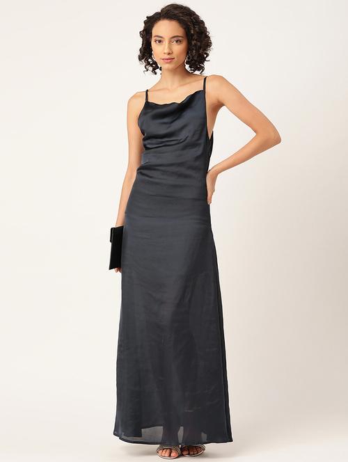 women solid cowl neck a-line dress - 21719841 -  Standard Image - 0