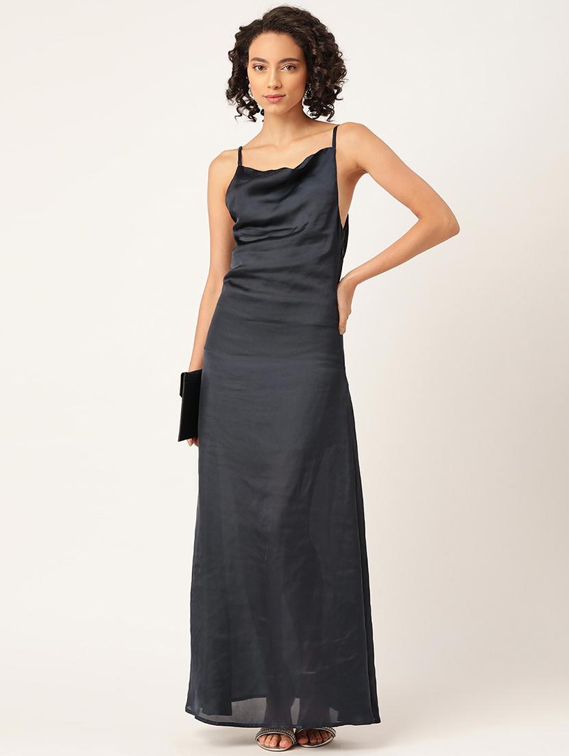 women solid cowl neck a-line dress - 21719841 -  Zoom Image - 0