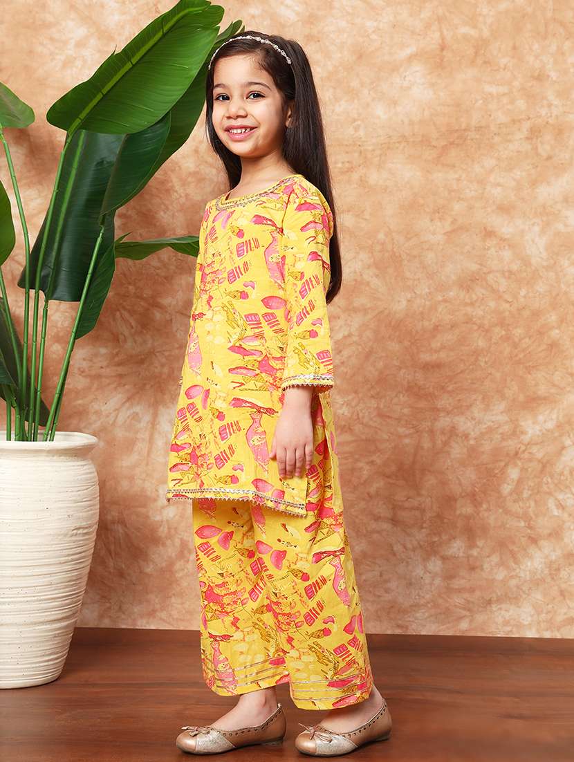 girls printed kurta palazzo set  - 21719852 -  Standard Image - 2