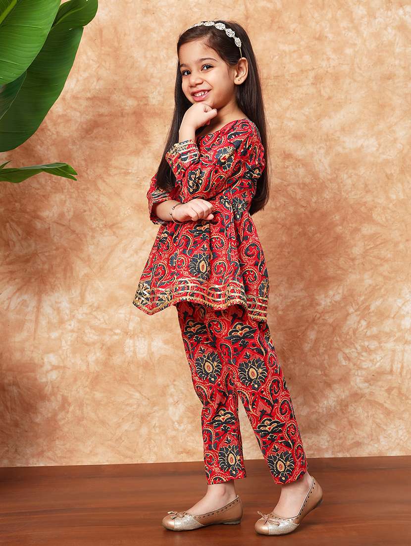girls printed kurta pant set  - 21719870 -  Standard Image - 2