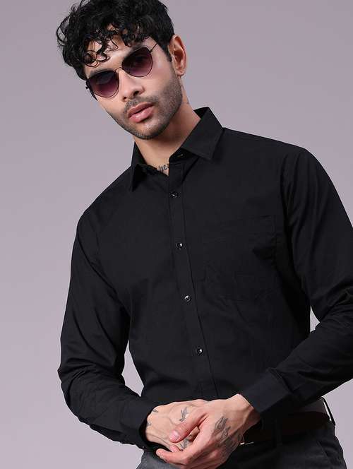 men solid collared long sleeve shirt - 21719968 -  Standard Image - 0