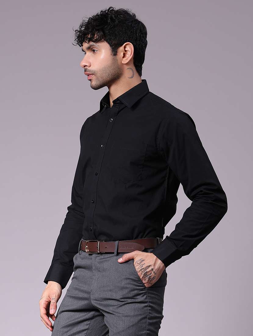 men solid collared long sleeve shirt - 21719968 -  Standard Image - 2