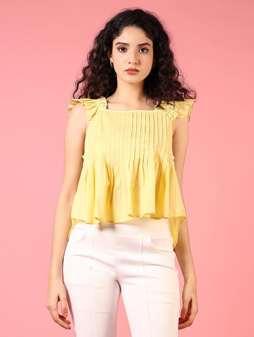 women solid sleeveless peplum top - 21719980 -  Zoom Image - 0