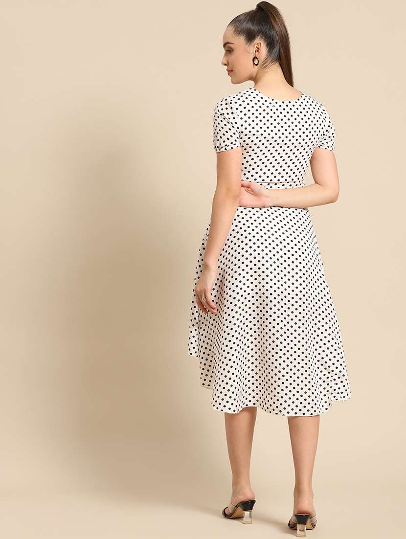 women polka doted high low dress - 21720107 -  Standard Image - 2