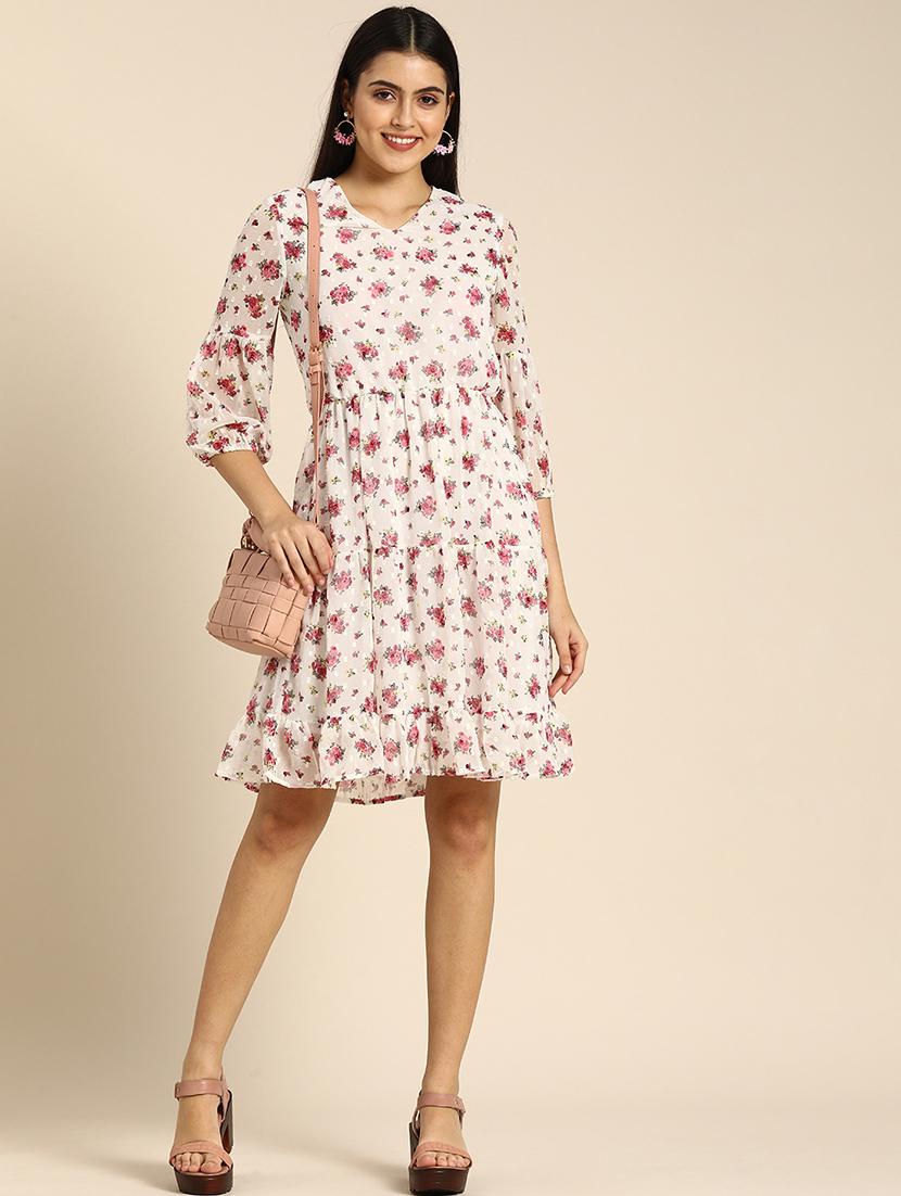 women floralprint puff sleeves tiered dress - 21720116 -  Zoom Image - 0
