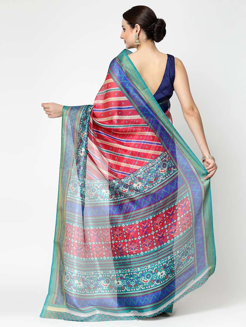 women printed casual wear saree with blouse - 21720222 - Standard Image - 2