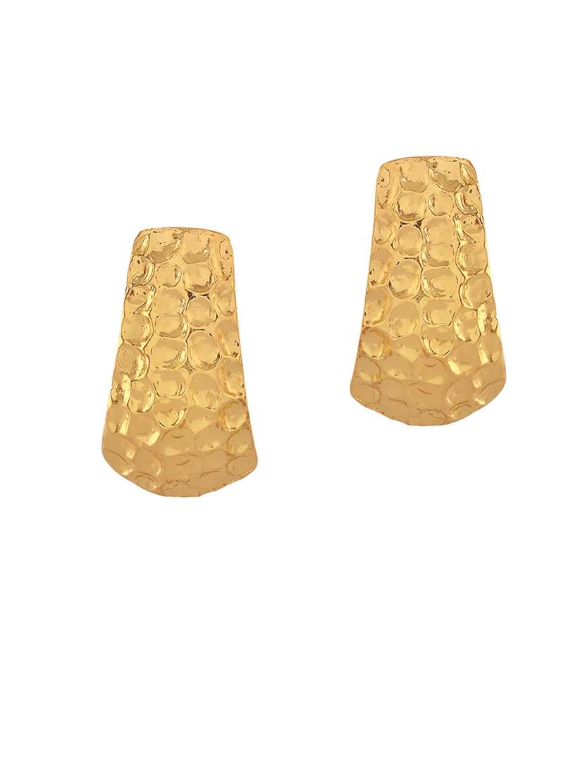 women gold metal drop earrings