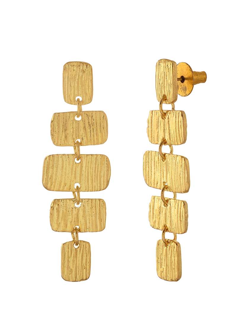 women gold metal drop earrings - 21720268 - Standard Image - 2