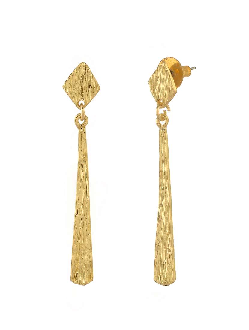 women gold metal drop earrings - 21720276 -  Standard Image - 2
