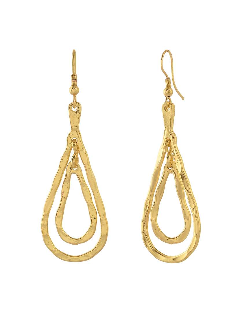 women gold metal drop earrings - 21720281 -  Standard Image - 2