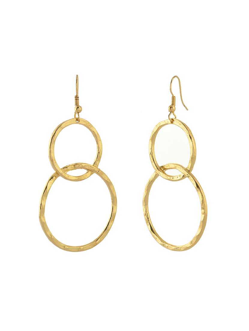 women gold metal drop earrings - 21720282 - Standard Image - 2