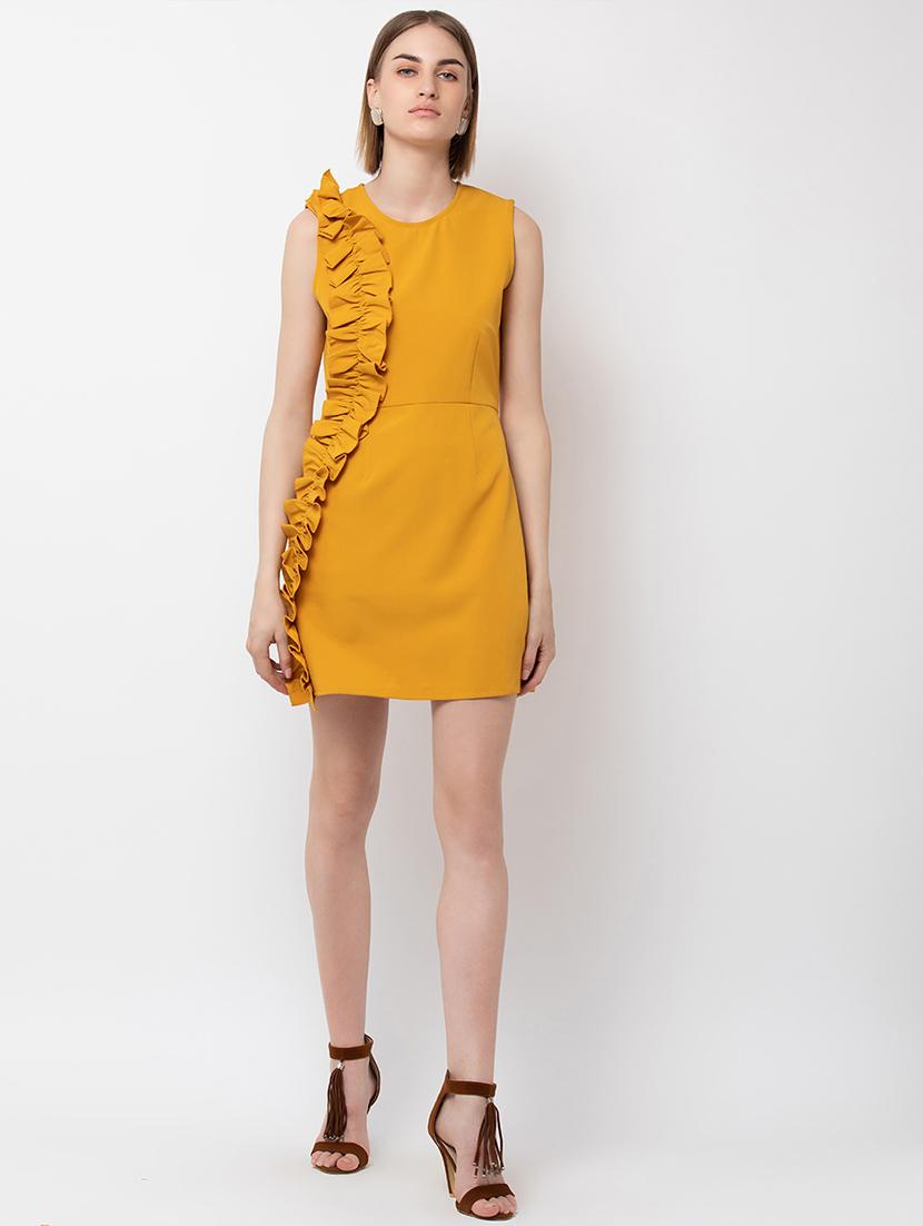 women solid sleeveless a-lien dress - 21720320 - Zoom Image - 0