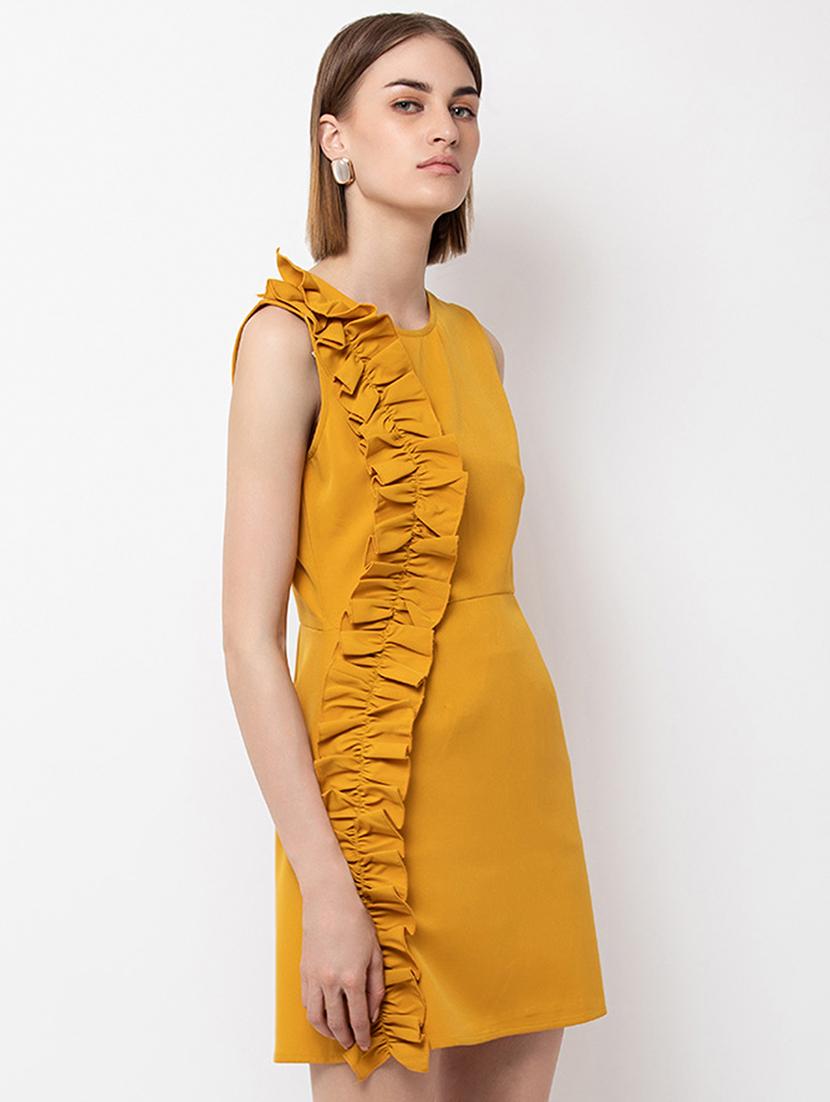 women solid sleeveless a-lien dress - 21720320 - Standard Image - 2