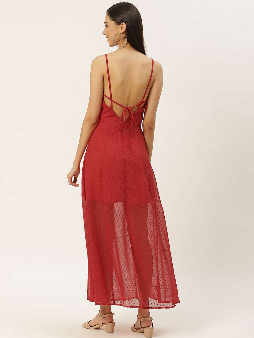 women slef designed shoulder strap a-line dress - 21720327 -  Standard Image - 2