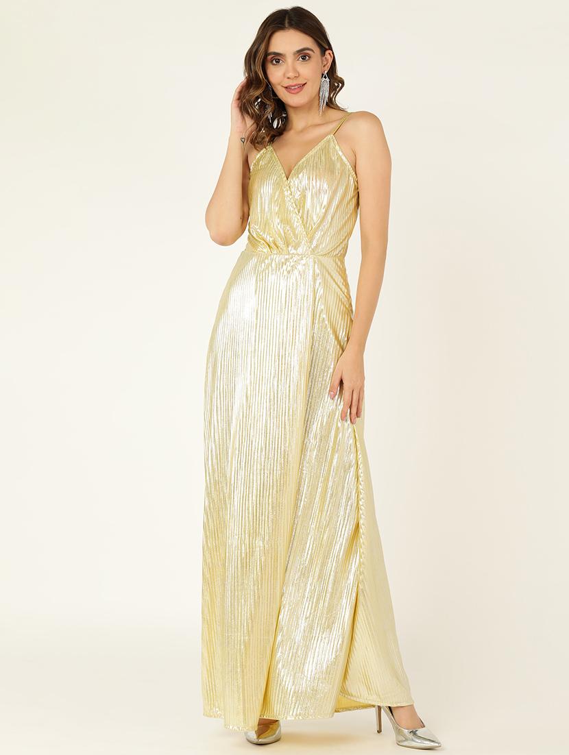women solid high slit maxi dress - 21720374 -  Zoom Image - 0