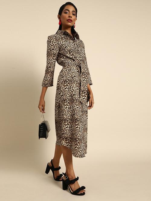 women animal print a-line dress - 21720399 - Standard Image - 0