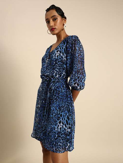 women animal print a-line dress - 21720400 - Standard Image - 0