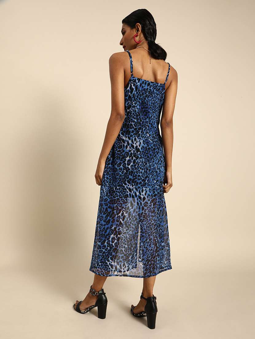 women shoulder strap animal printed a-line dress - 21720402 -  Standard Image - 2