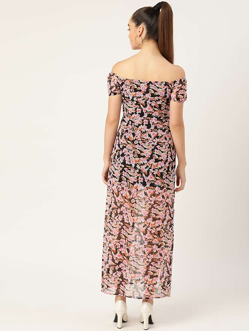 women printed off shoulder dress - 21720407 -  Standard Image - 2