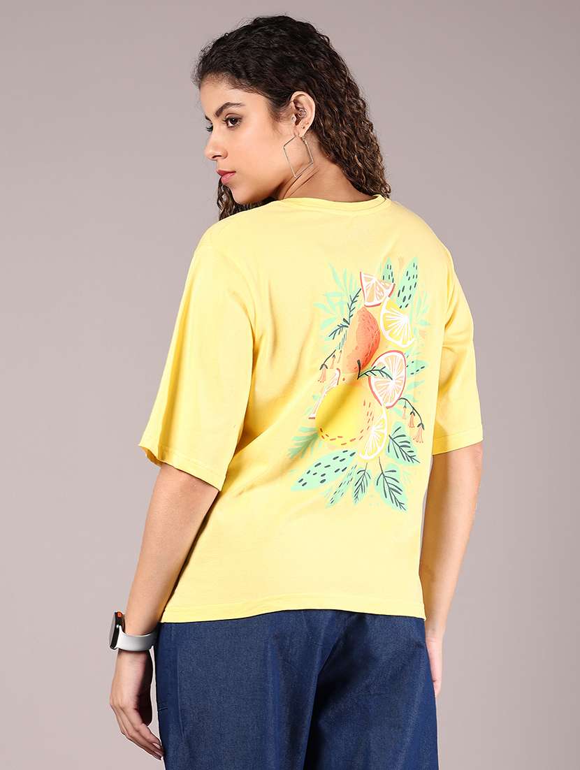 women printed short sleeve loose fit t-shirt