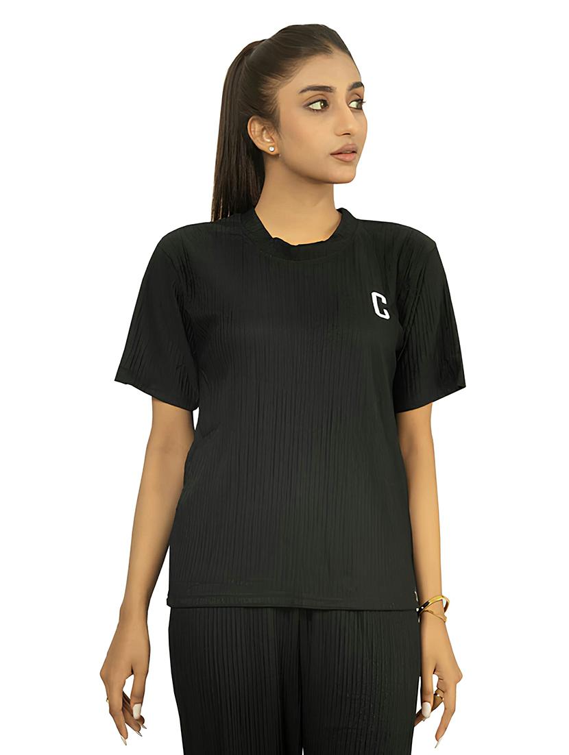 women solid top and palazzos co-ord - 21720642 - Standard Image - 2