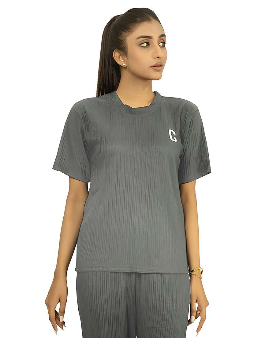 women solid top and palazzo co-ord set - 21720645 - Standard Image - 2