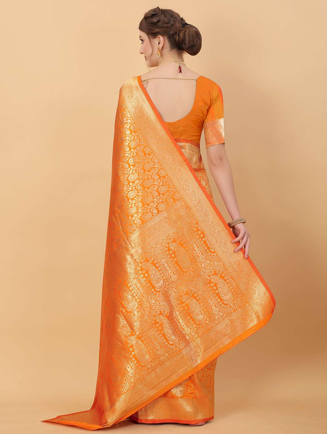 women self design zari work kanjivaram saree with blouse - 21720679 - Standard Image - 2