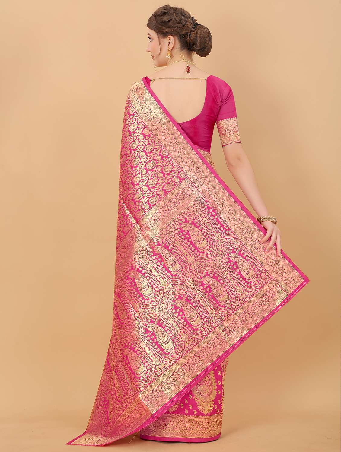 women self design zari work kanjivaram saree with blouse - 21720680 - Standard Image - 2