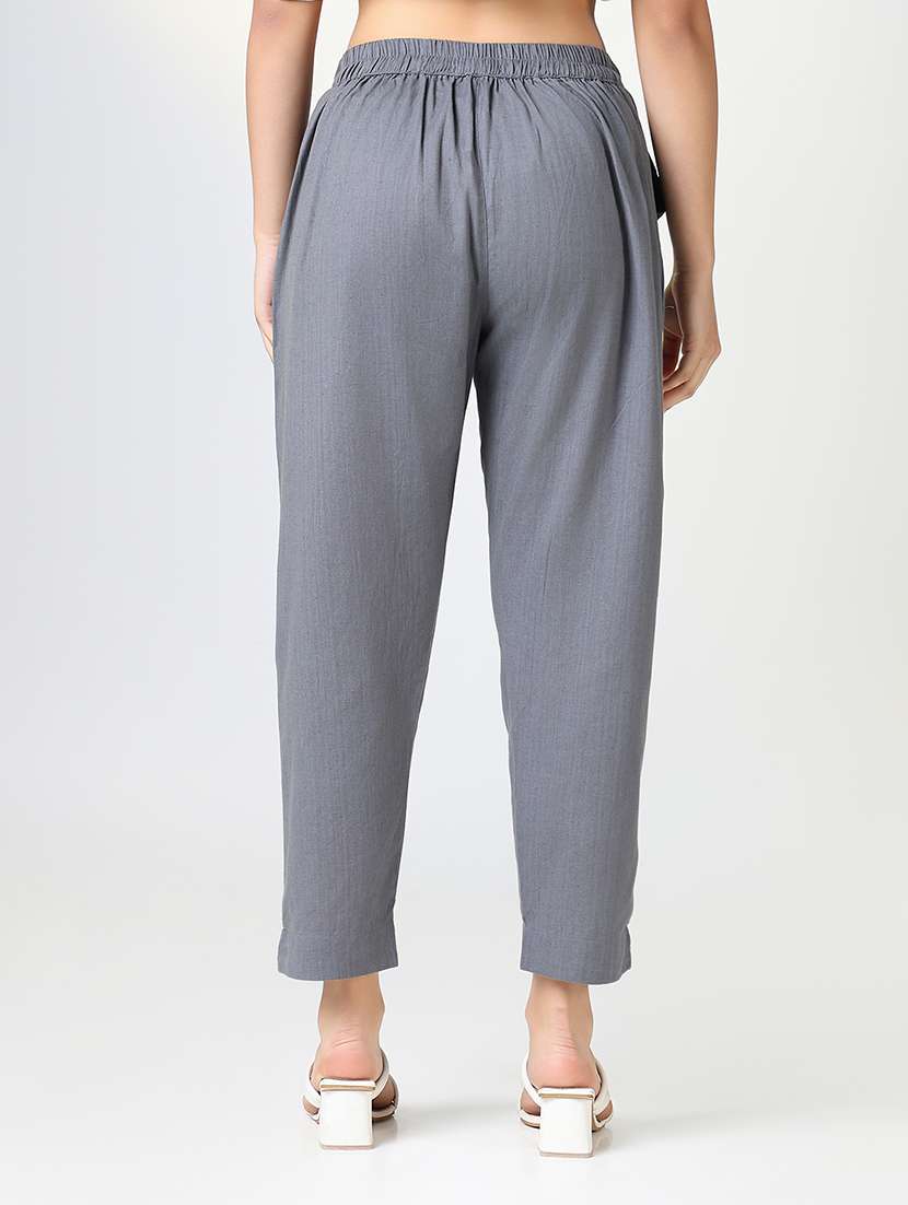 women solid tapered pant - 21720812 -  Standard Image - 2