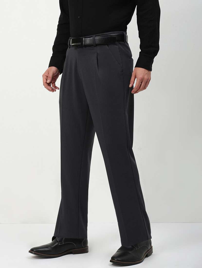 men mid rise solid pleated formal trouser - 21720899 -  Standard Image - 2