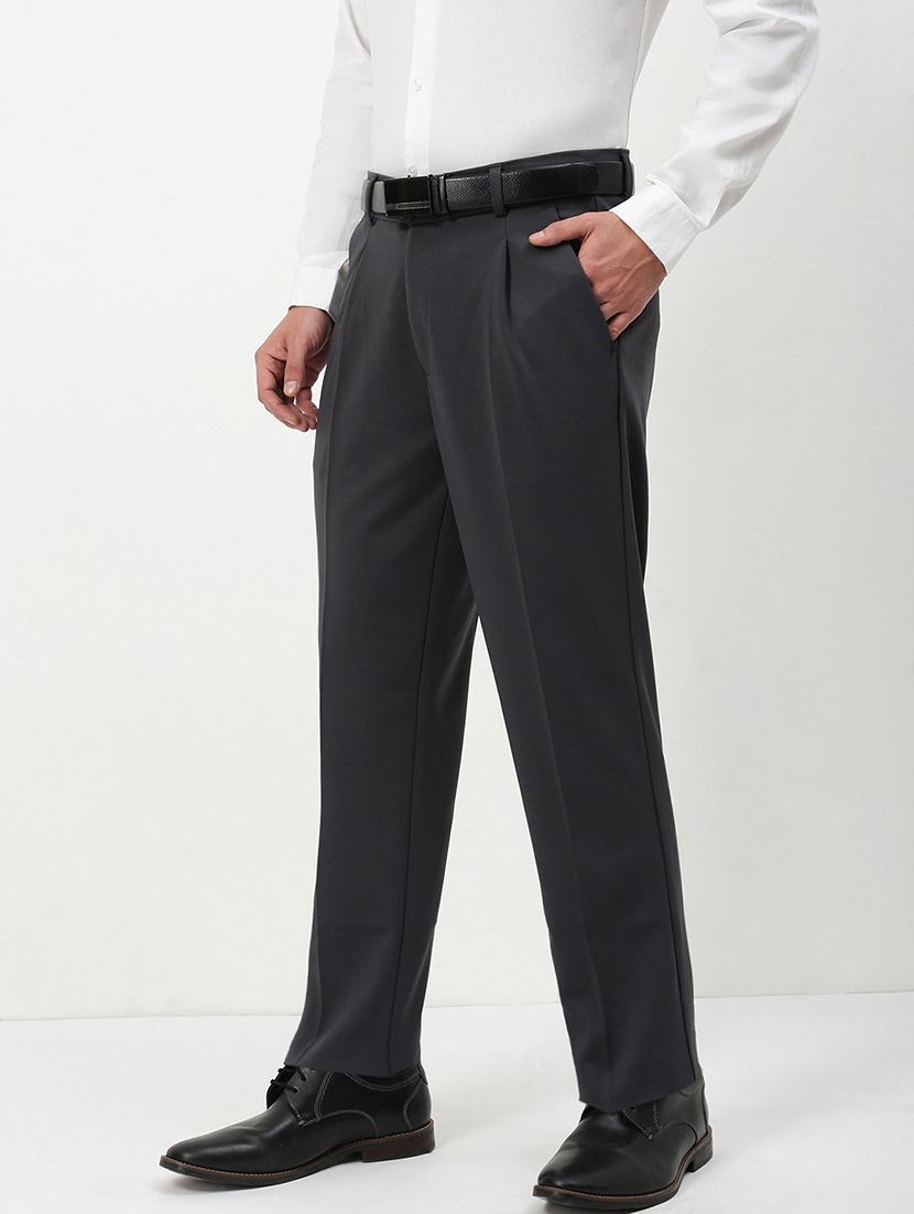 men mid rise solid pleated formal trouser - 21720905 - Standard Image - 2
