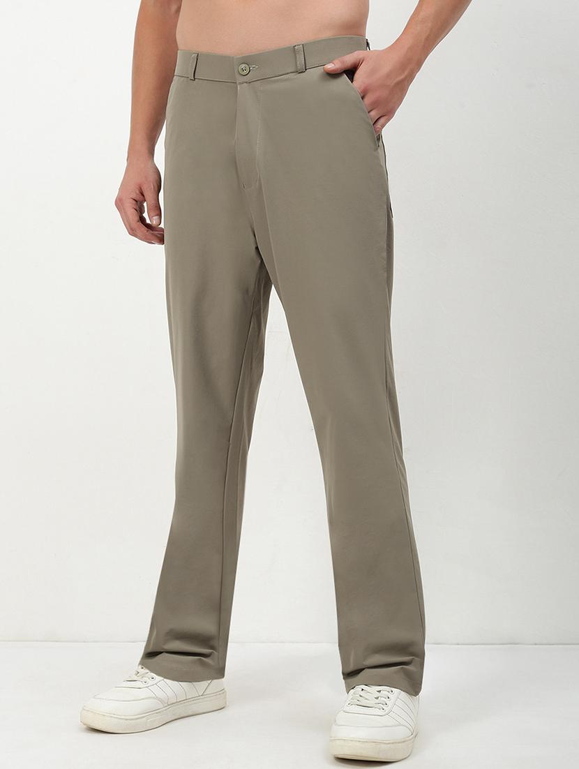 men low rise solid flat front casual trouser - 21720908 - Standard Image - 2