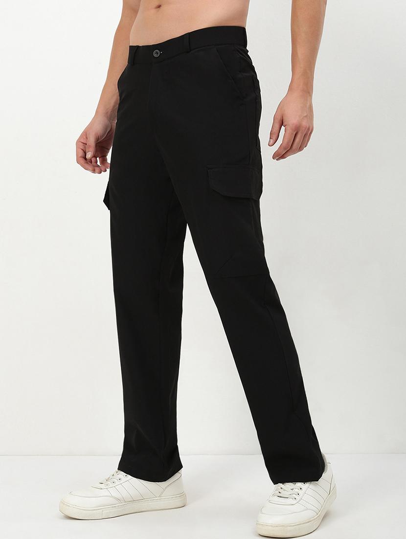 men low rise solid flat front casual trouser - 21720909 - Standard Image - 2