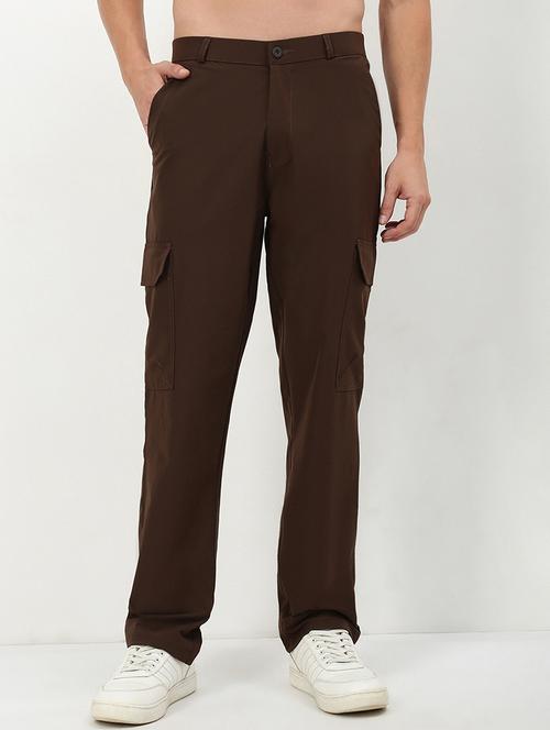 men low rise solid flat front casual trouser - 21720911 -  Standard Image - 0