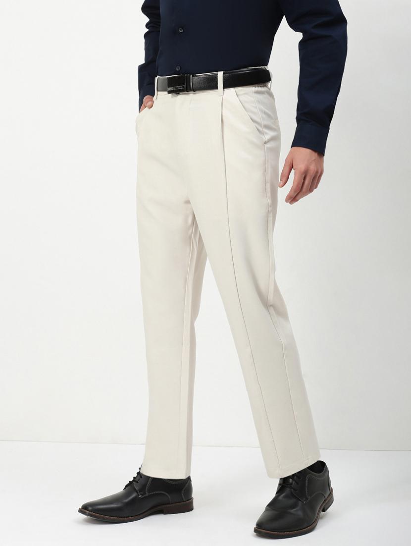 men mid rise solid pleated formal trouser - 21720912 - Standard Image - 2