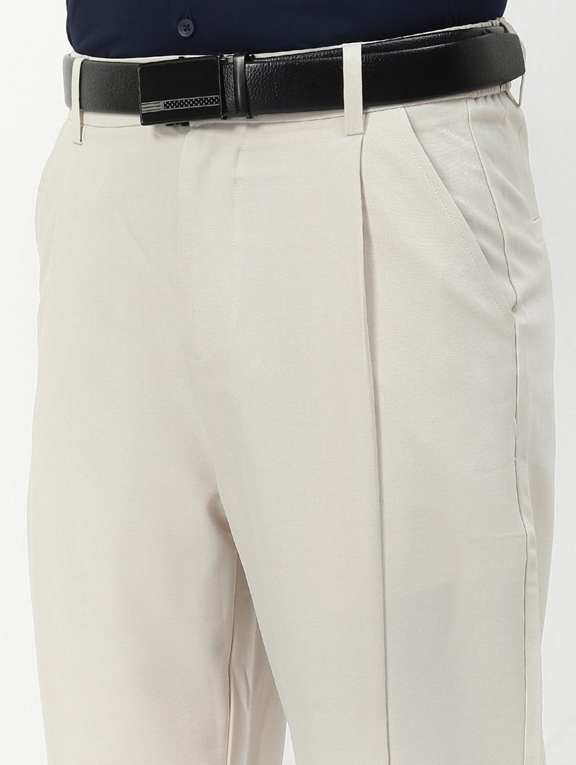 men mid rise solid pleated formal trouser - 21720912 - Standard Image - 7