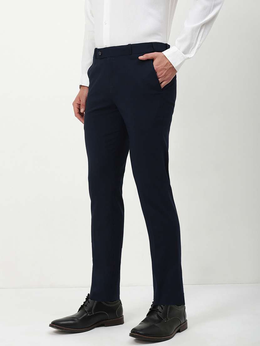 men mid rise solid flat front formal trouser - 21720915 -  Standard Image - 2