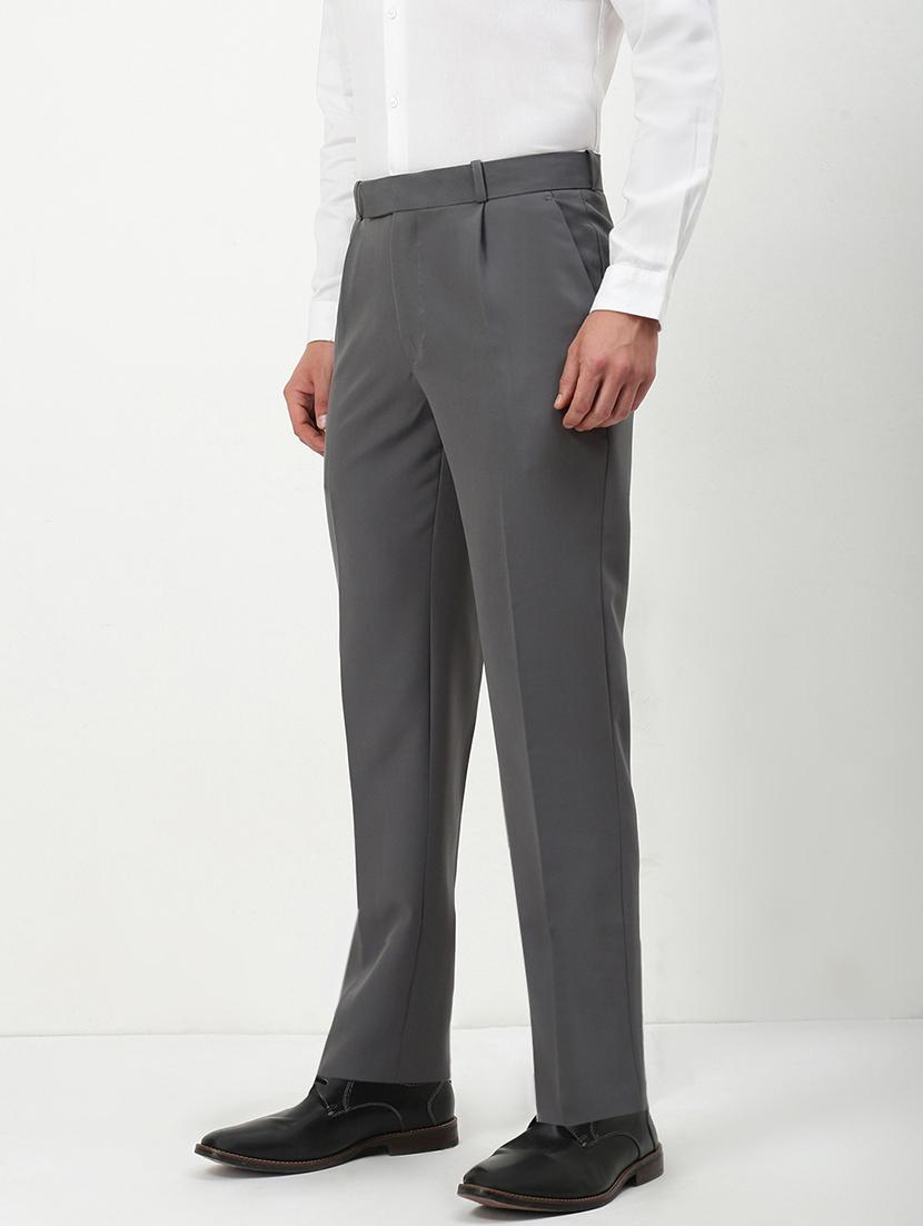 men mid rise solid pleated formal trouser - 21720916 - Standard Image - 2