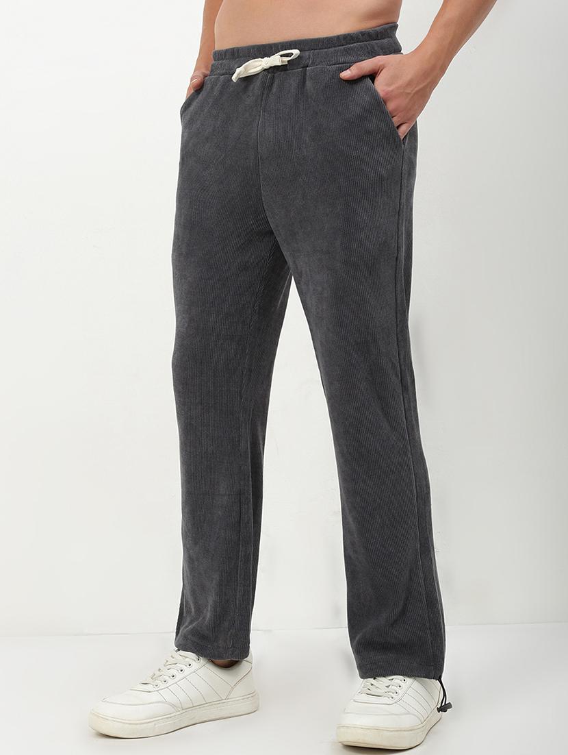 men low rise solid ankle length track pant - 21720919 - Standard Image - 2