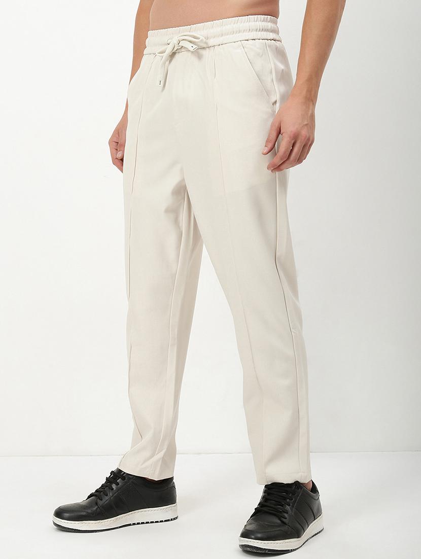 men low rise solid ankle length track pant - 21720922 - Standard Image - 2