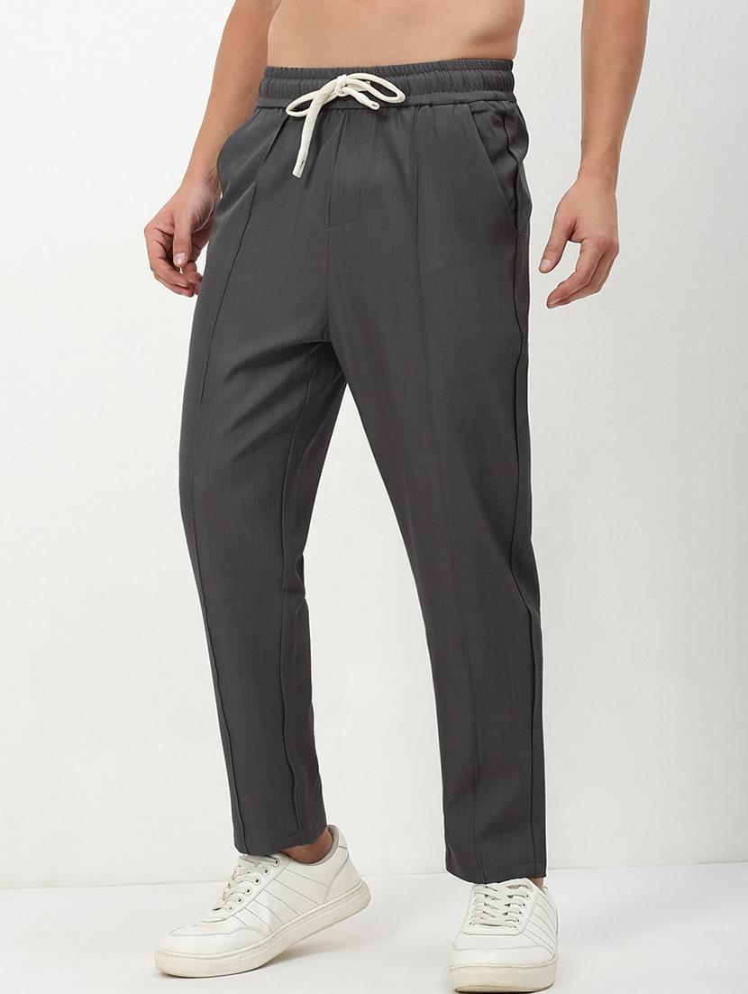 men low rise solid ankle length track pant - 21720923 - Standard Image - 2
