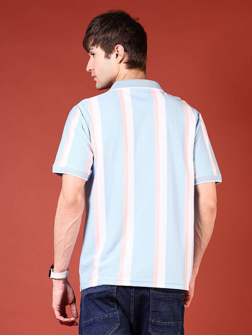men striped short sleeve regular fit polo t-shirt - 21720975 -  Standard Image - 2